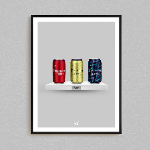 Arsenal 21/22 Kit Can/Bottle Print